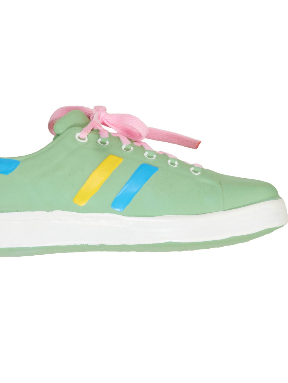 Latex Pet Toy Green Sneaker Squeak Shoe Real Pink Laces Pet Toy 3D